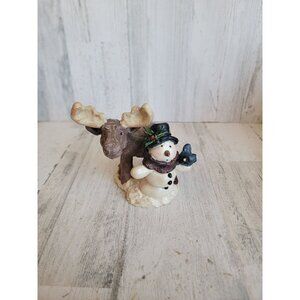 Woodland moose vintage snowman Home decor figure bird